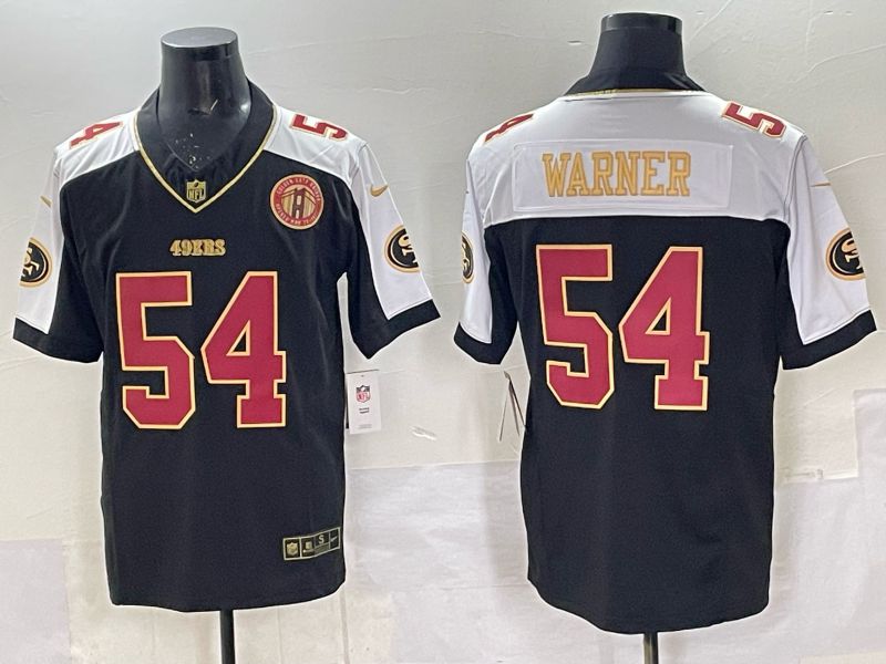 Men 2025 Nike San Francisco 49ers #54 Warner Black Limited NFL Jersey style 0061